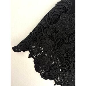 Haute Monde Black Lace Hem Pencil Skirt Business Office Dress Holiday L